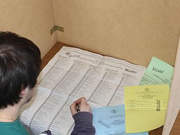 Der graue Stimmzettel für die Kreistagswahl ist im Landkreis Erlangen-Höchstadt der größte, den es zu bearbeiten gilt.  Foto: Andreas Dorsch