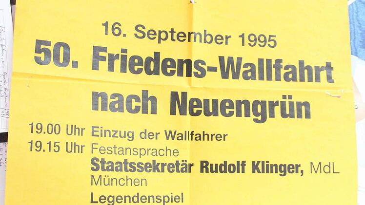 Das Plakat der 50. Friedens-Wallfahrt 1995  Repro: Friedwald Schedel
