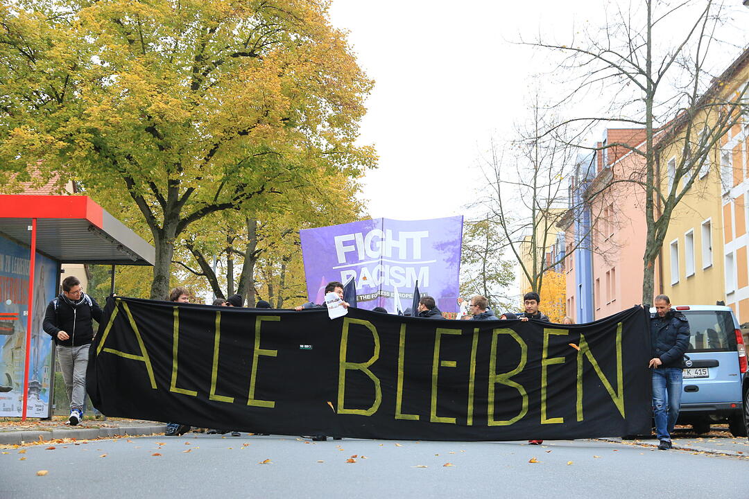 Linke Demo gegen Balkanzentrum Bamberg