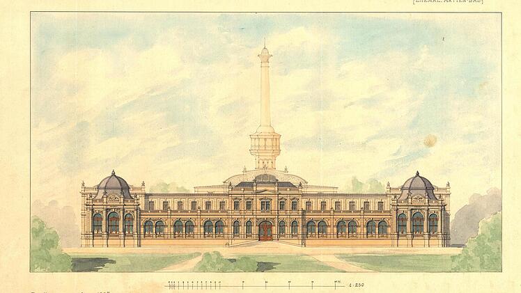 Das heutige Heizhaus war früher eine E-Werk. Erst mit dem Abriss der ersten Heizzentrale mit dem markanten Schlot im Innenhof in den 1970er Jahren wurde es zur Heizzentrale umgebaut. Foto: Staatliches Bauamt