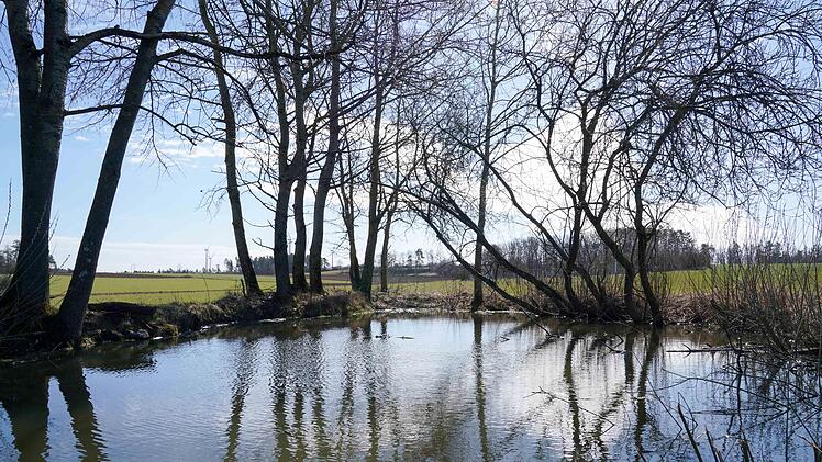 Die Bodh&uuml;l in der N&auml;he von Gro&szlig;enh&uuml;l liegt wie eine Oase mitten in der Feldflur.