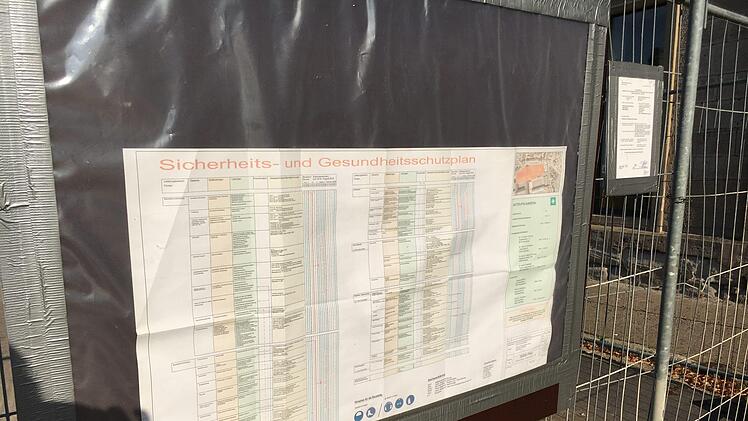 Die Bautafel mit ZeitplanFoto: Anette Schreiber