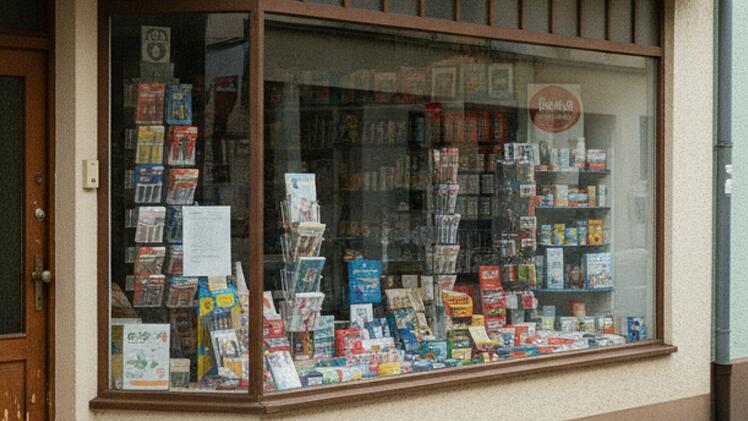 Kleines Kaufhaus, Gemischtwarenladen, Schreibwarengeschäft, Zeitungen, Zeitschriften