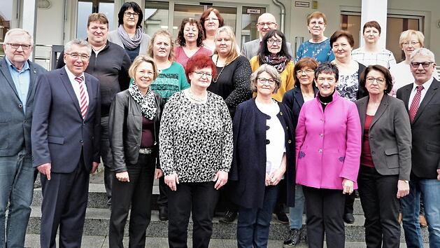 Die Jubilare, die für 45, 35 und 25 Jahre Mitarbeit in der Kulmbacher Awo geehrt wurden Foto: Werner Reißaus