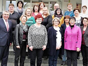 Die Jubilare, die für 45, 35 und 25 Jahre Mitarbeit in der Kulmbacher Awo geehrt wurden Foto: Werner Reißaus