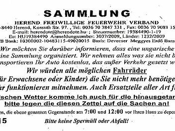 So sieht der Zettel aus, der zur Sammlung aufruft. Quelle: Stadt Bamberg