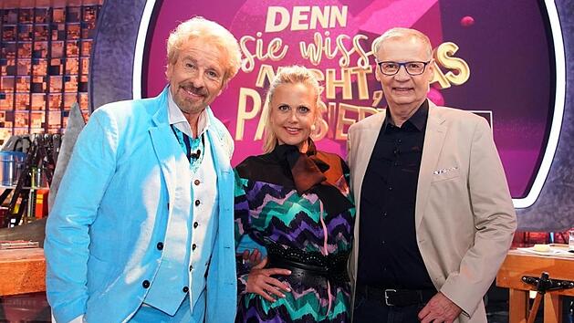 Thomas Gottschalk, Barbara Sch&ouml;neberger und G&uuml;nther Jauch: Das Moderations-Trio verl&auml;sst die RTL-Show "Denn sie wissen nicht, was passiert".