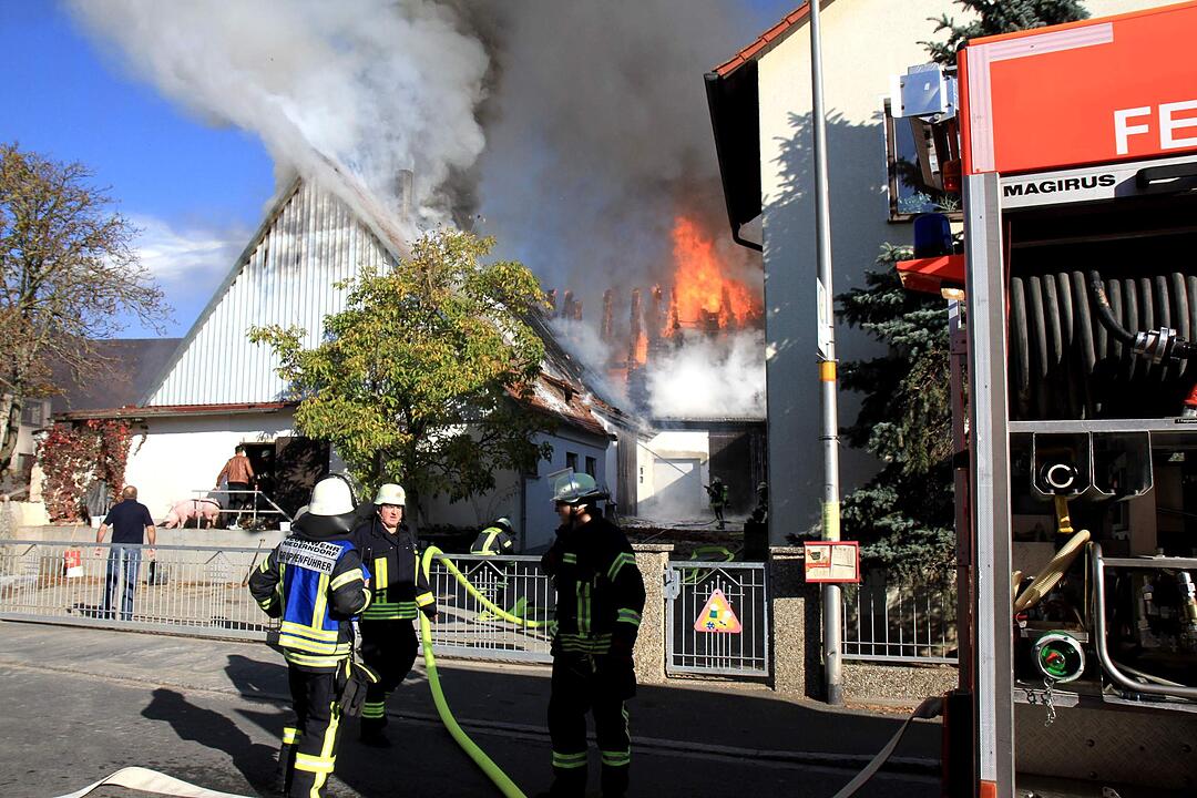 Brand in Schweinestall in Herzogenaurach