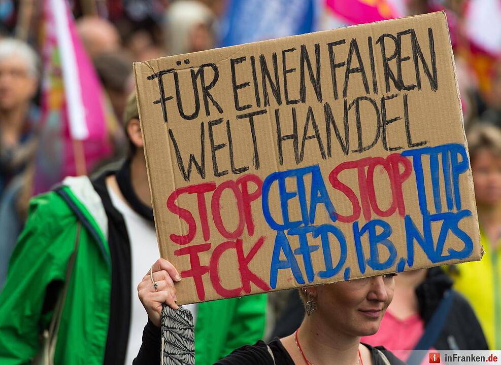 Demonstration gegen die Handelsabkommen