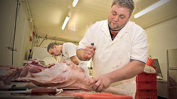 Ohne die Metzgerei w&uuml;rde sich die Landwirtschaft nicht lohnen f&uuml;r Thomas Dittrich. Fotos: Barbara Herbst
