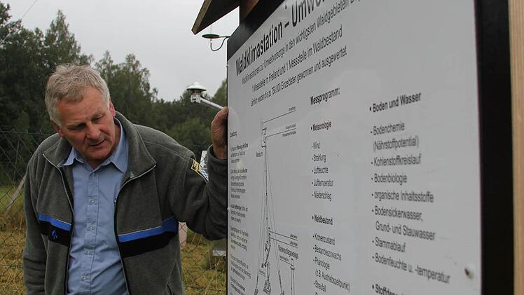 Andreas Knorr, Leiter vom Amt für Ernährung, Landwirtschaft und Forsten in Bamberg an der Freilandmessstelle  Foto: Sebastian Martin