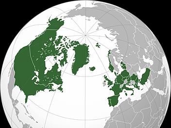 Eine Karte der NATO-Länder.