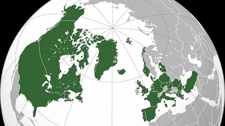 Eine Karte der NATO-Länder.