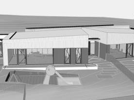 Die Erweiterungsbauten sollen die vorhandenen Pultd&auml;cher des Altbaus aufnehmen und neu interpretieren.  Grafik: Architekt Paptistella