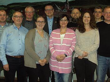 Übernehmen Verantwortung und leiten die Geschicke für die nächsten drei Jahre beim Musikverein Wittershausen, der neugewählte Vorstand:  (von links) Martin Wüscher, Hubert Büchner, Gerhard Sell, Denise Büchner, Christian Sell, Nicole Zink, Alexander Schießer, Sandra Zimmermann, Elias Schießer und Rainer Wüscher.  Foto: Udo Sell