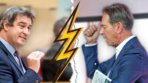 Michael Stoschek (rechts) ist sauer auch auf den bayerischen Ministerpräsidenten Markus Söder (links).