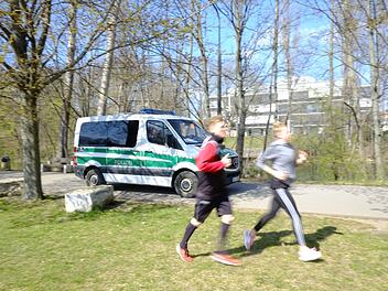 Jogger an der Wöhrder Wiese in Nürnberg
