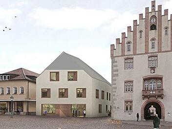 Ein Walmdach für das Bürgerhaus bringt Winfried Schmitt in die Diskussion ein.  Animation: Winfried Schmitt