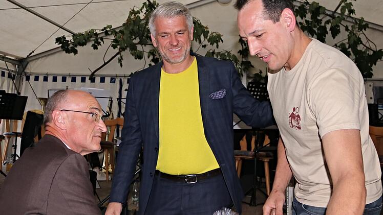 Landrat Wilhelm Schneider, MdL Steffen Vogel und Vorsitzender Martin Schramm.