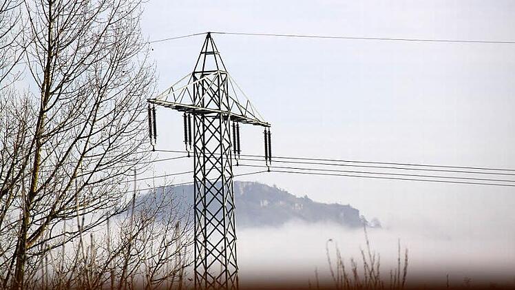 Der Bund Naturschutz forderte die Politik auf, keinesfalls eine Stromtrasse durchs Maintal zuzulassen. Das Bild zeigt eine bestehende Stromtrasse, deren Masten aber wesentlich niedriger sind als jene, die möglicherweise hier errichtet werden könnten. Foto: Mattthias Einwag