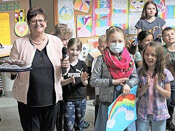 Elvira "Elli" Reinmann bei ihrer Verabschiedung Ende Mai in der Grundschule Bad Brückenau.