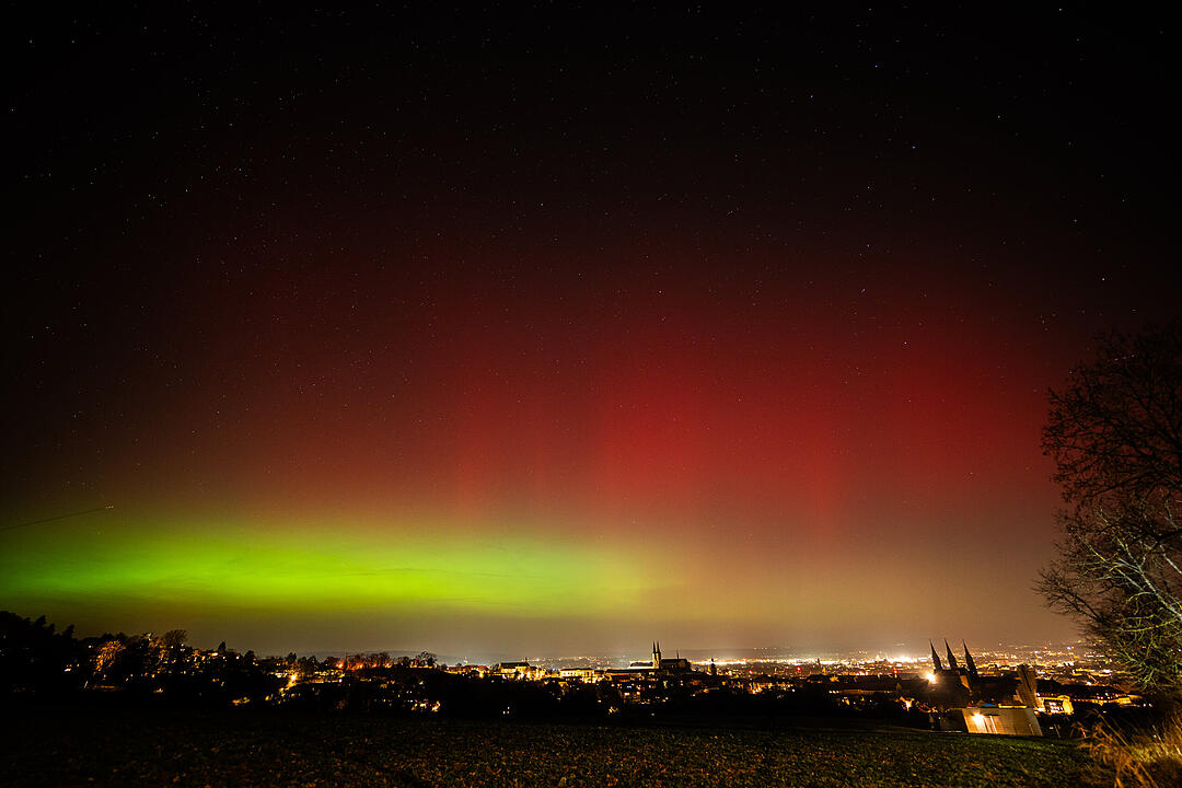 Wenn der Himmel gl&uuml;ht - Polarlicht-Spektakel am Himmel &uuml;ber Bamberg