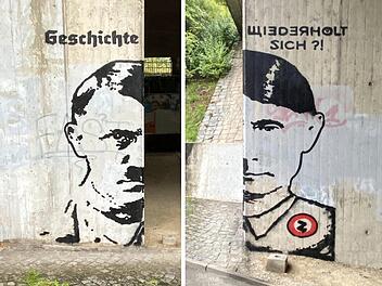 Coburg: Hitler-Putin-Graffiti sorgt für Aufsehen - "Geschichte wiederholt sich"