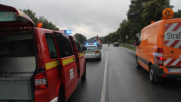 Auf der Kulmbacher Umgehung hat es am Dienstagmorgen gekracht. Foto: Jürgen Gärtner
