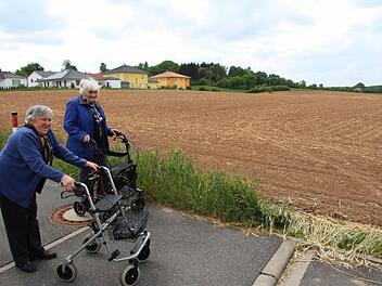 Hier in Verlängerung der Ezzilostraße ist das neue Baugebiet geplant. Neben 28 Einfamilienhäusern soll auch eine seniorengerechte Wohnanlage mit zehn Kettenhäusern entstehen. Foto: Andreas Dorsch