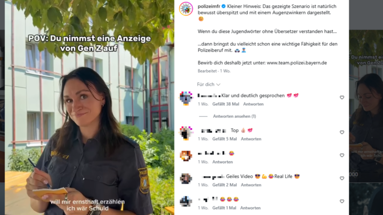 Polizei Mittelfranken geht mit Gen-Z-Video viral - "komplett Crashout"