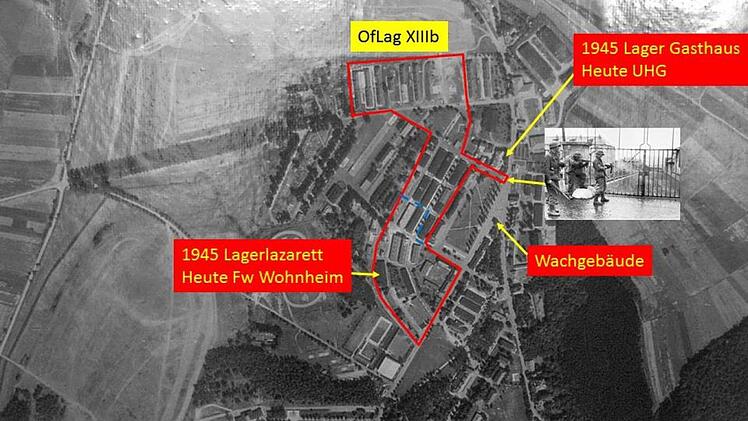 Dieses Luftbild zeigt das lager Hammelburg im Jahr 1952. Bildquelle: Martin Heinlein