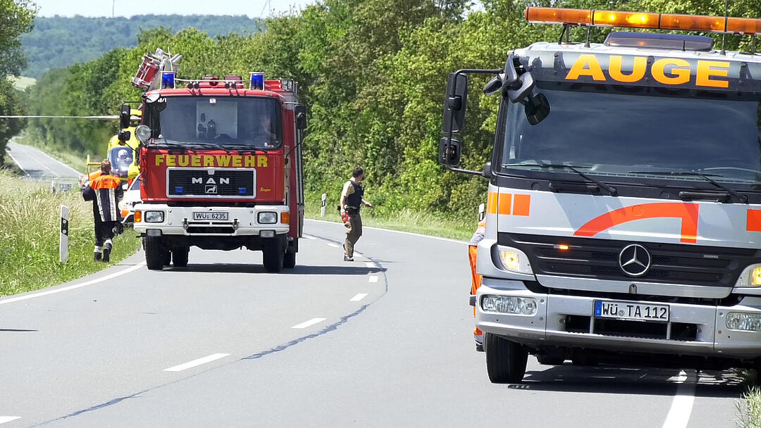 Waldbüttelbrunn: Mutter mit zwei Kindern bei Unfall schwer verletzt