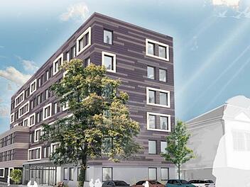 So könnte das Landratsamt nach der Sanierung aussehen. Der Plan stammt vom Architekturbüro Spindler+ in Kronach.