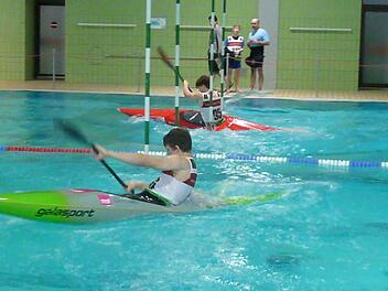 Die beiden Bamberger Jakob Hein und Daniele Sorano trafen im Parallelslalom (Kajak-Einer) im Achtelfinale aufeinander. Foto: privat