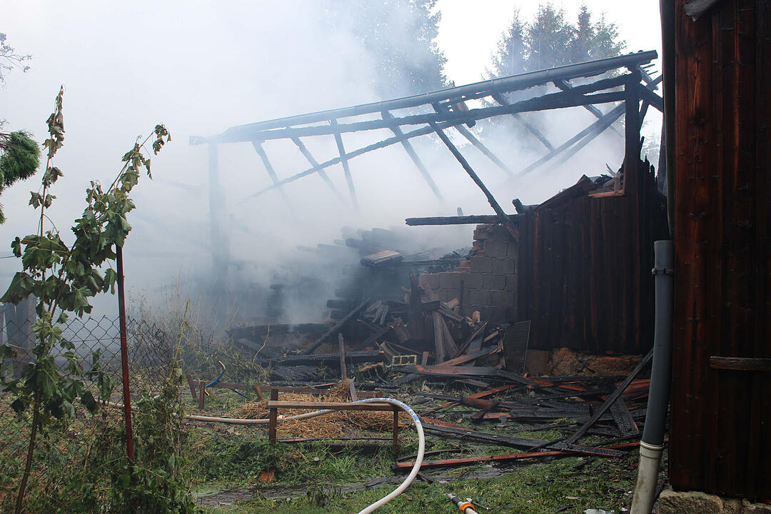Scheunenbrand im Landkreis Bayreuth