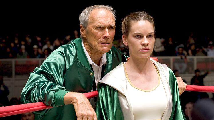 Nach seiner anf&auml;nglichen Skepsis feiert Frank (Clint Eastwood) mit Maggie (Hilary Swank) die ersten Erfolge. Mit "Million Dollar Baby" (5. September, 20.15 Uhr, ZDFNeo) gelang Regisseur Eastwood ein Meisterwerk.