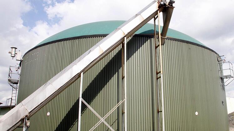 In Bioreaktor wird die Biomasse   Mais fermentiert. "Eine Biogas-Anlage funktioniert wie eine große Kuh", sagt Hermann Greif.