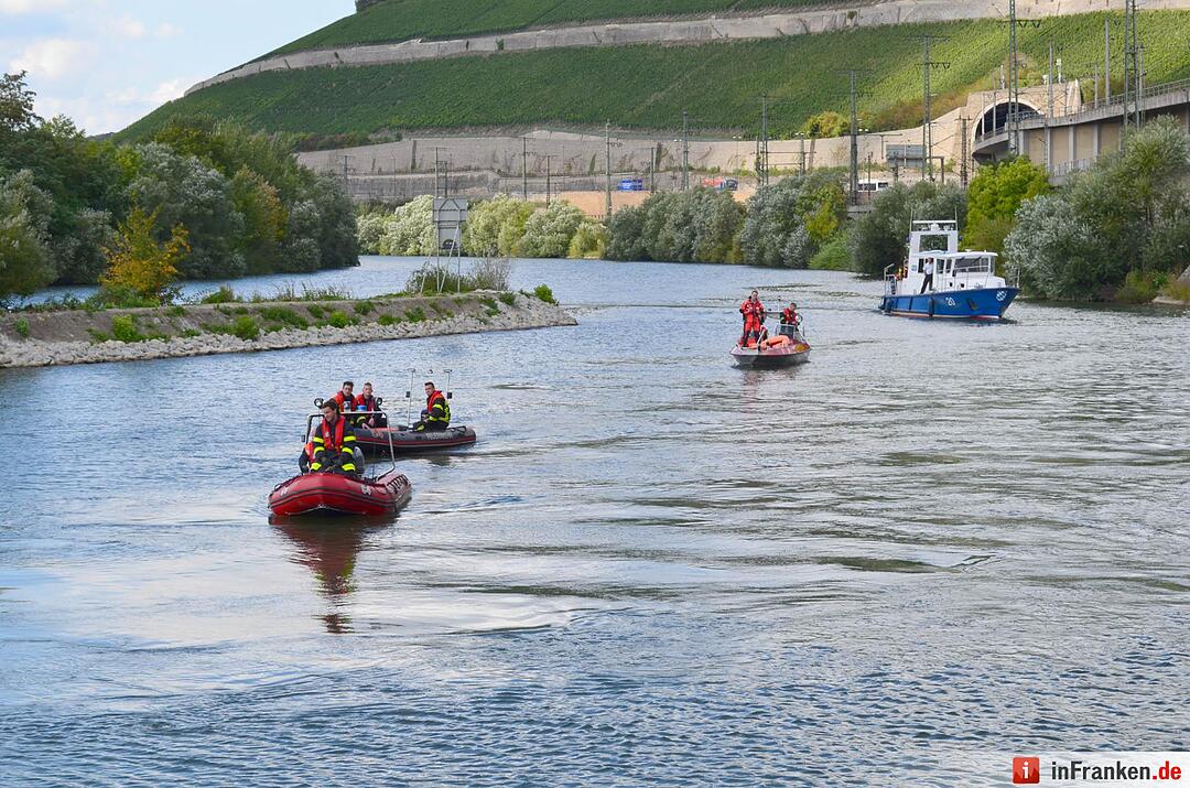 Auto geht im Main in Würzburg unter
