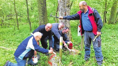 Die Sulzfelder Grenzsteine neu markiert