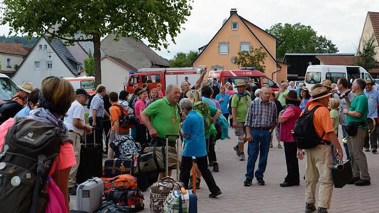 Empfang der Haßfurter Wallfahrer in Großenbrach. Foto: Björn Hein