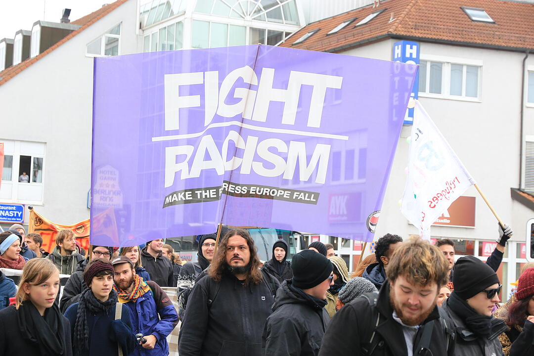Linke Demo gegen Balkanzentrum Bamberg