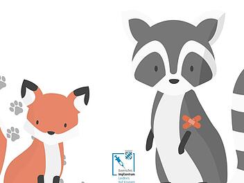 Fuchs und Waschbär grüßen von der Urkunde, die Kinder im Bad Kissinger Tattersall ausgestellt bekommen.