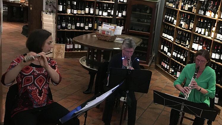 Das Ensemble Spirata musizierte im historischen Gewölbe des Coburger Zeughauses (von links): Regina Bussmann, Danielle Maheux und Birgit Eichstädter.Foto: Jochen Berger