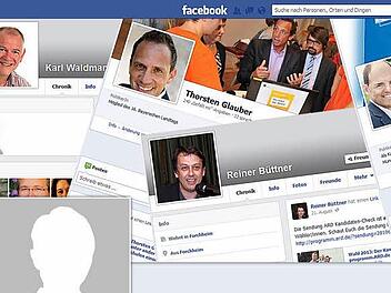 Die fränkischen Gesichter aus dem Wahlkampf sind auch im Internet auf Facebook & Co. präsent. Grafik: Franziska Schäfer