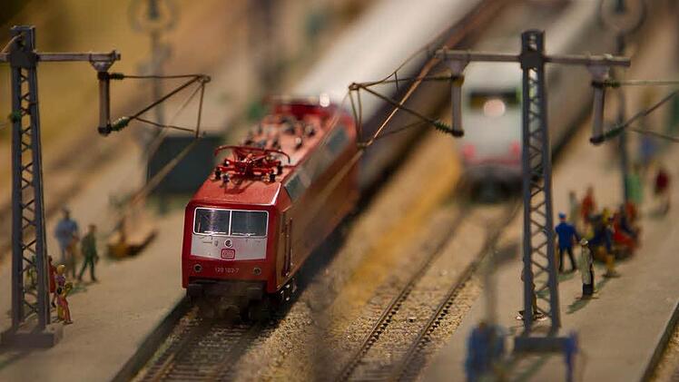 Bei den 28. Modellbahn- und Modellbautagen der Eisenbahnfreunde  Steinachtalbahn-Coburg am Wochenende bestaunten  nicht nur kleine Jungs die Anlagen im Autohaus Hommert in  Creidlitz.  Fotos: Florian Hecky