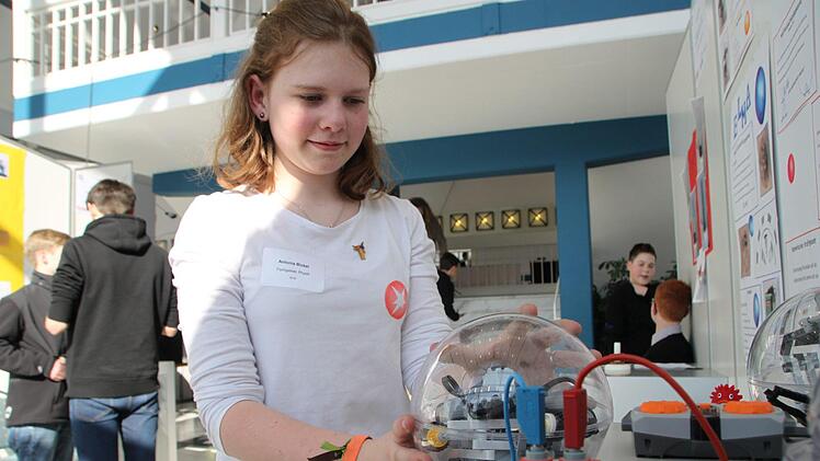 Einen E-Ball hat ein Gemeinschafts-Team mit Schülern des Bamberger Franz-Ludwig-Gymnasiums und des Clavius-Gymnasiums gebaut.Foto: Katrin Geyer