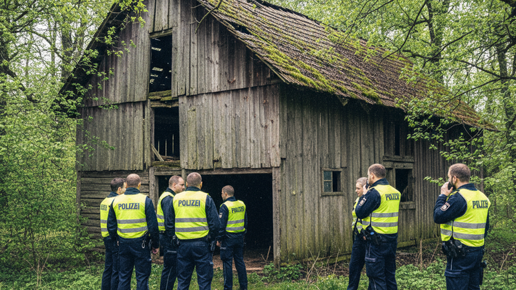 Polizisten bei Vermisstensuche