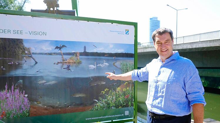Ministerpräsident Markus Söder ist offensichtlich stolz auf das neue Projekt in seiner Heimatstadt - 2024 soll die Fertigstellung erfolgen. Foto: Nikolas Pelke