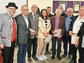 Die Jubilare für 40 Jahre Vereinszugehörigkeit zum Musikverein Heroldsbach