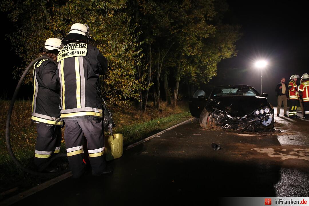 Alfa schleudert im Kreis Hof gegen Bäume